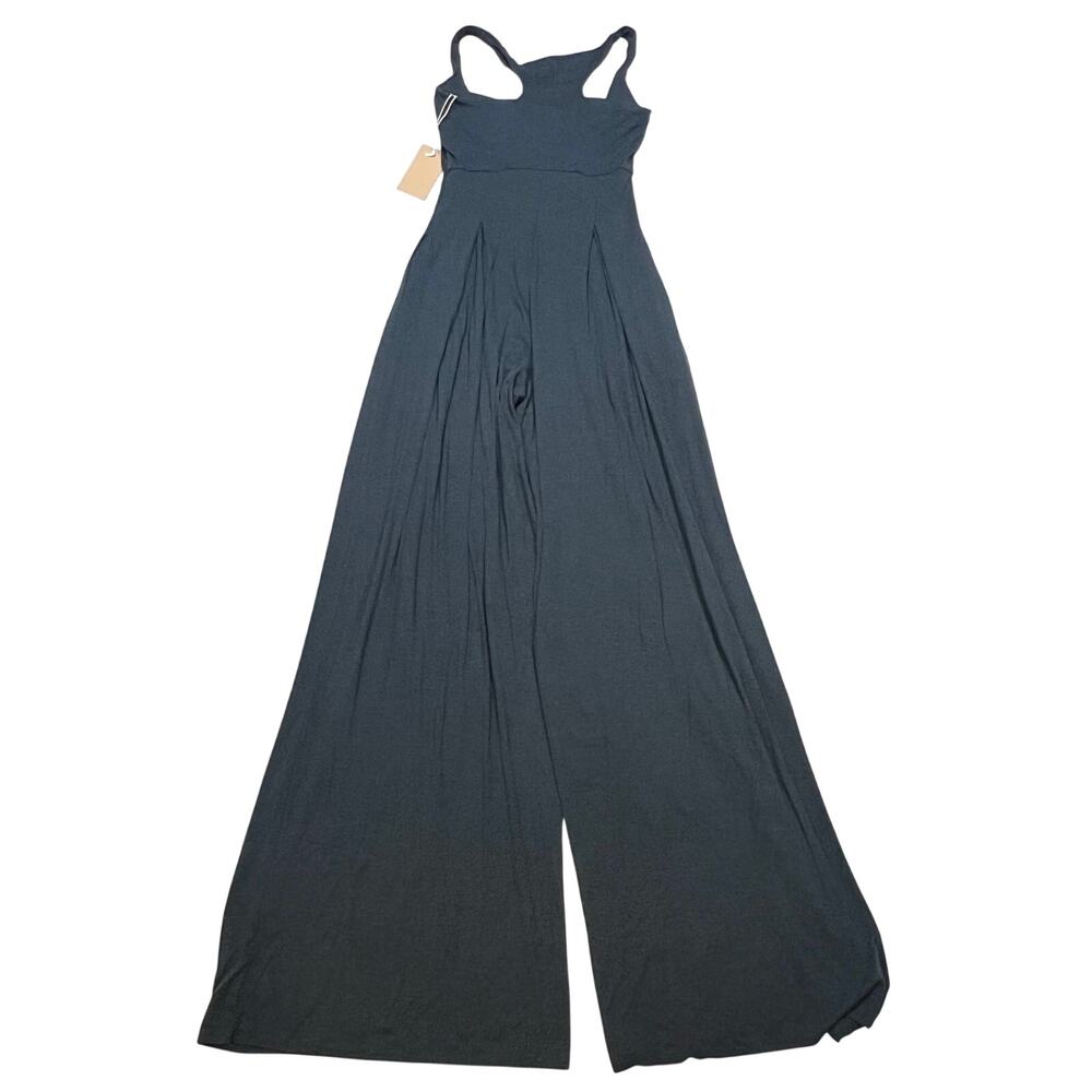 Popflex Go With The Flow Jumpsuit Wide Leg Stormy Weather Blue Pockets XS Tall - Picture 5 of 12